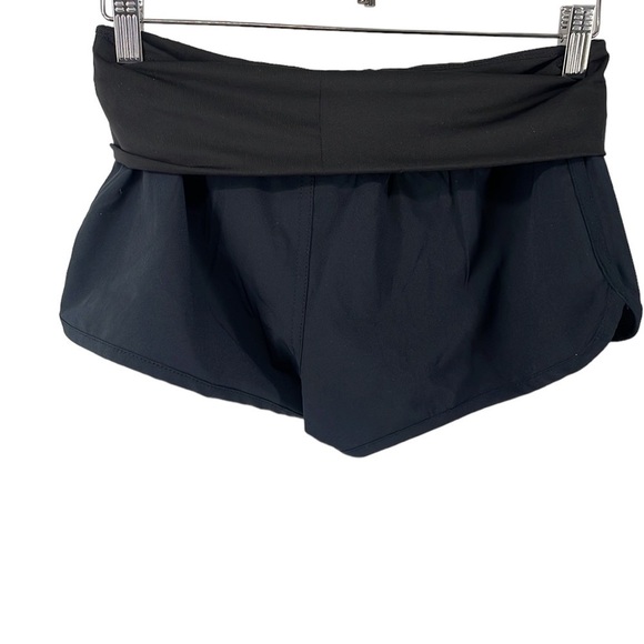 Roxy swim shorts high waist fold over waist black ocean quick dry surf beach S - Picture 3 of 12